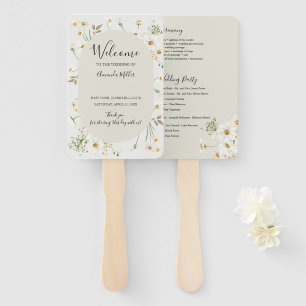 Daisy Wildblumen Hochzeitsprogramm-Fan Fächer