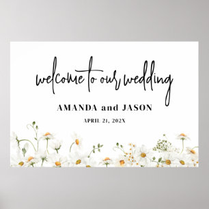 Daisy Wildblumen Wedding Welcome Sign Poster
