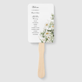 Daisy Wildflower Boho Wedding Program Hand Fan Fächer