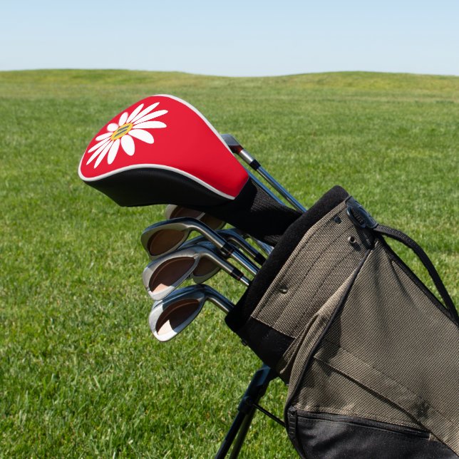 Daisy with Initial Red Golf Headcover (In SItu)
