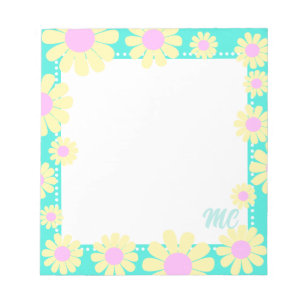 Daisy Yellow Aqua Notizblock