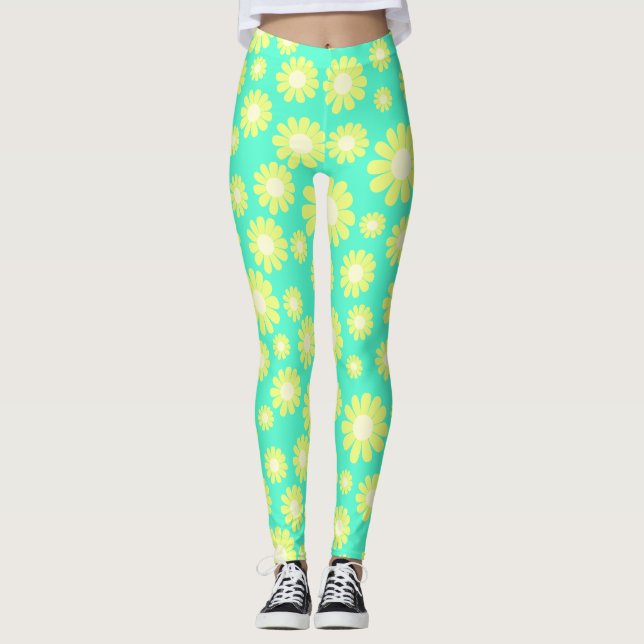 Daisy Yellow Aquamarin Leggings (Vorderseite)