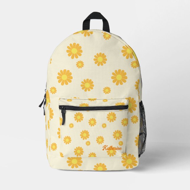 Daisy Yellow Bedruckter Rucksack (Vorderseite)