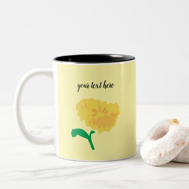Daisy Yellow Blume Gemälde Kaffeemaschine Tasse (Mit Donut)