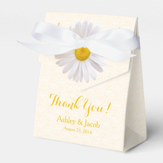 Daisy Yellow Lace Wedding Vielen Dank Geschenkschachtel (Vorderseite)