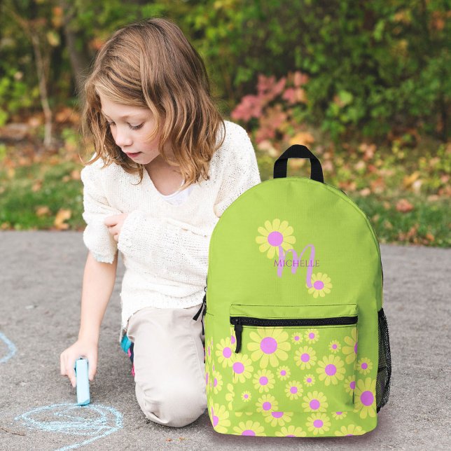 Daisy Yellow Limon Bedruckter Rucksack (Fun and Cheerful Colors Backpack Design for the Cheerful Girls.)