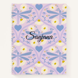 Daisy's and Dragon Print Spiral Note Book Notizbuch