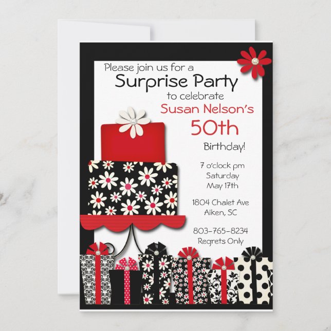 Daisys und Diamanten Einladung (Vorderseite)