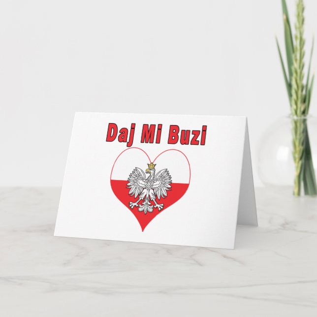 Daj Mi Buzi Eagle Heart Feiertagskarte (Vorderseite)