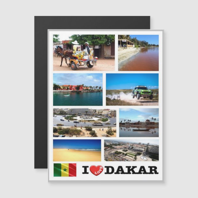 Dakar I Liebe - Senegal - Magnetkarte (Vorne/Hinten)