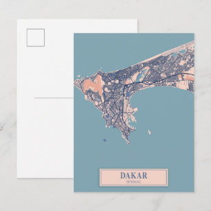 Dakar Senegal Afrika Windige Stadtkarte Reise Postkarte