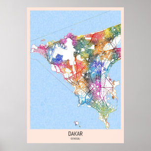 Dakar Senegal City Map Poster