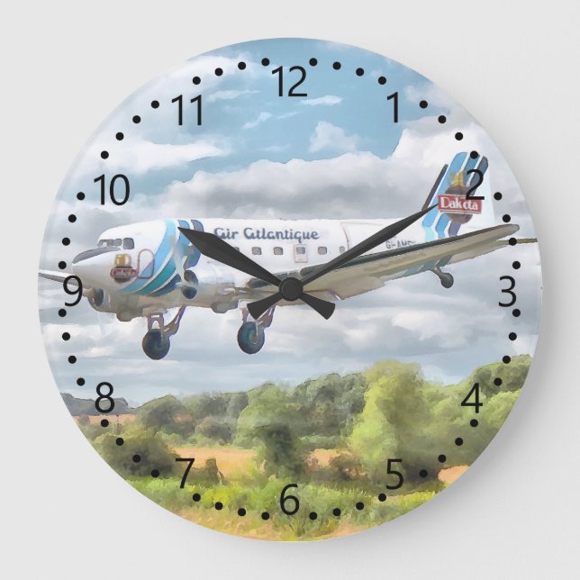 Dakota "Bereinigt auf Land" Nummer/Minute-Wählwahl Große Wanduhr (Vorderseite)