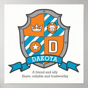 Dakota boys D nom signifiant affiche d'arête orang