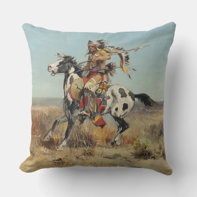 "Dakota Chief" von Charles M Russell Kissen (Vorderseite)