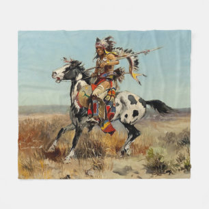 „Dakota Chief“ Western Art von Charles M. Russell Fleecedecke