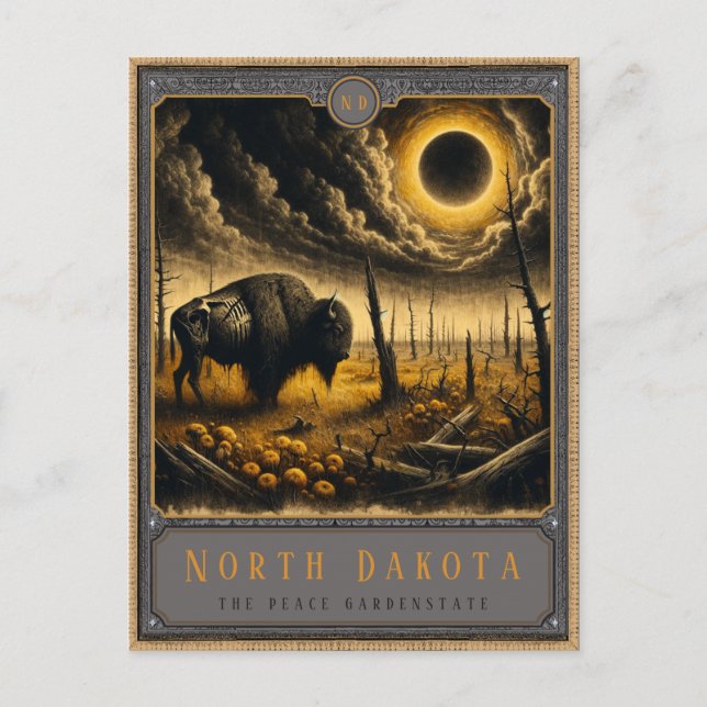 Dakota du Nord | Carte postale Art gothique (Devant)