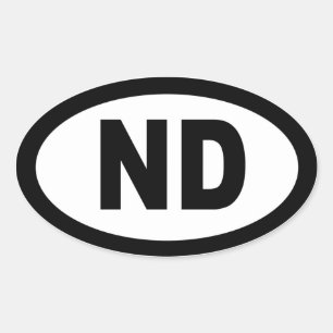Dakota du Nord - feuille de 4 autocollants ovaux