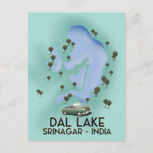 Dal Lake, Srinagar, Indien Reiseplakat Karte
