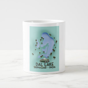 Dal Lake, Srinagar, Indien Reiseplakat Karte Jumbo-Tasse