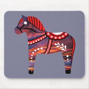 Dala Folk Pferd pnng - Pferdefarbe/Bild ändern Mousepad