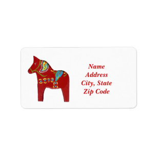 Dala Horse Address Labels Adressaufkleber