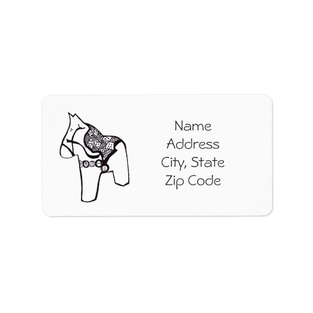 Dala Horse Address Labels Adressaufkleber (Vorne)