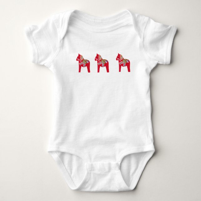 Dala Horse Baby Clothes Strampler (Vorderseite)