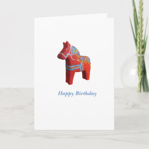 Dala Horse Birthday Card Karte