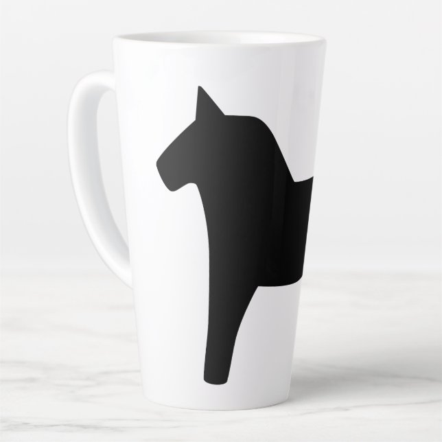 Dala Horse Black Latte Tasse (Linke Ecke)