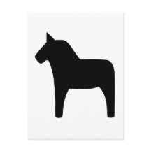 Dala Horse Black Postcard
