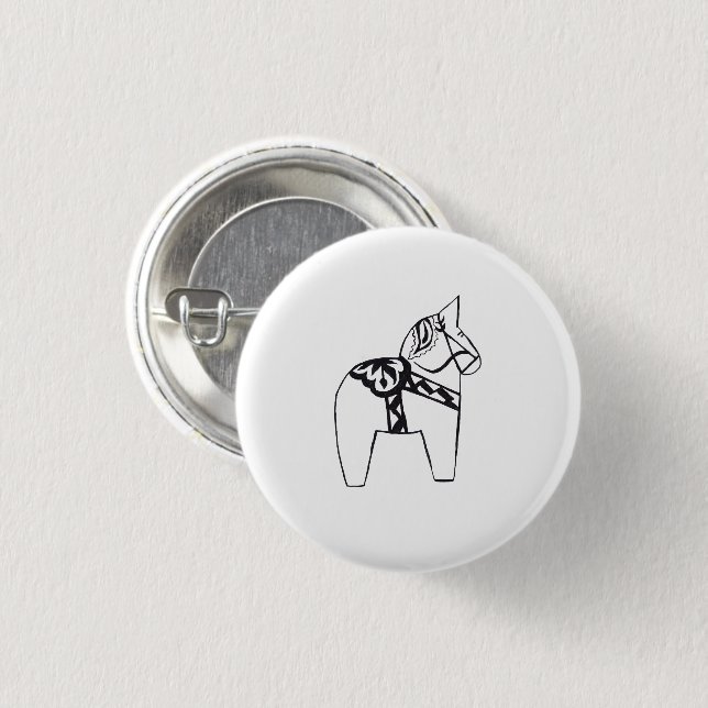 Dala Horse Button (Vorne & Hinten)
