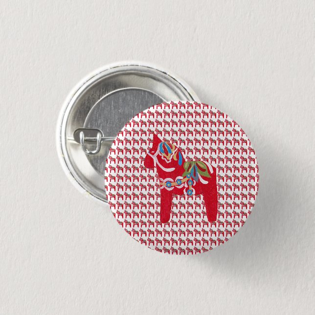 Dala Horse Button (Vorne & Hinten)