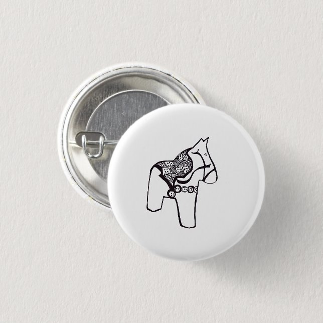 Dala Horse Button (Vorne & Hinten)