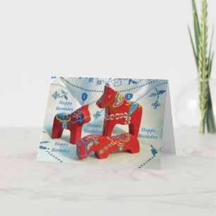 Dala Horse Collection Geburtskarte Karte