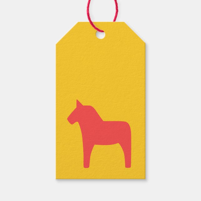 Dala Horse Gift Tags Geschenkanhänger (Vorderseite)