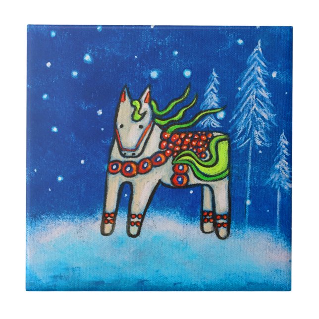 Dala Horse I Tile Untersetzer (Vorderseite)