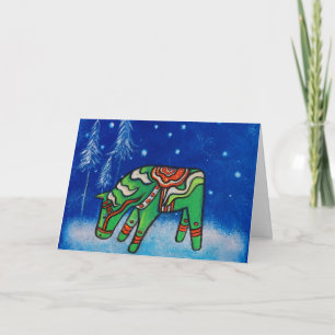 Dala Horse III Weihnachtskarte Feiertagskarte