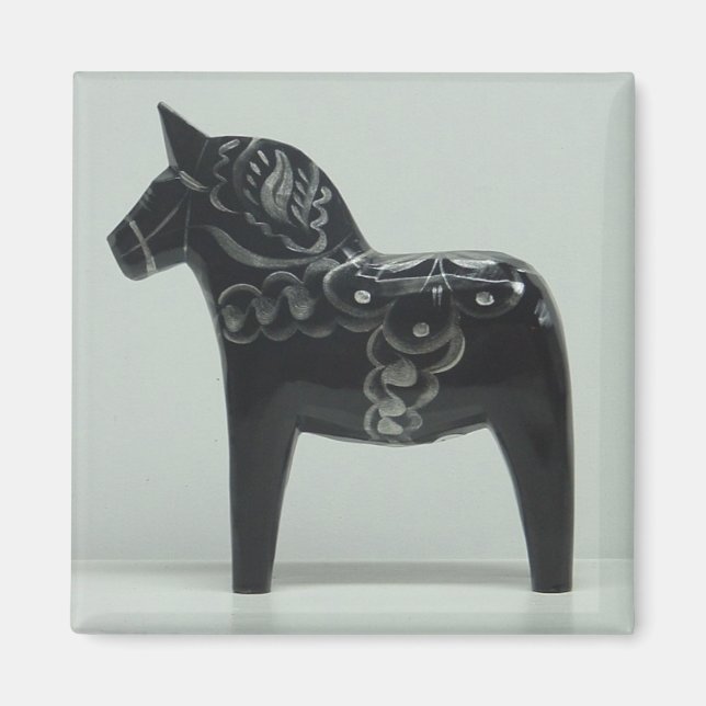 DALA HORSE-Magnet (schwarz) Magnet (Vorne)