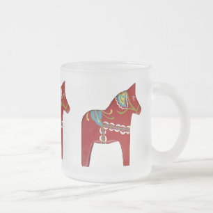 Dala Horse Mattiert Glass Tasse