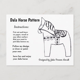 Dala Horse Muster zu teilen Feiertagspostkarte