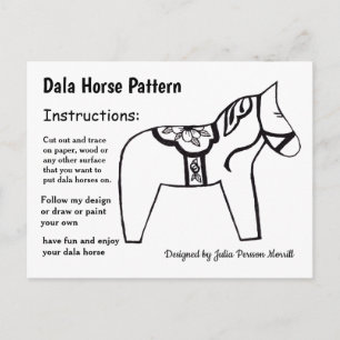 Dala Horse Muster zu teilen Feiertagspostkarte