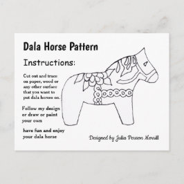 Dala Horse Muster zu teilen Feiertagspostkarte