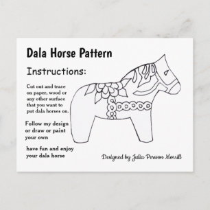 Dala Horse Muster zu teilen Feiertagspostkarte