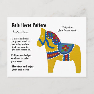 Dala Horse Muster zu teilen Feiertagspostkarte