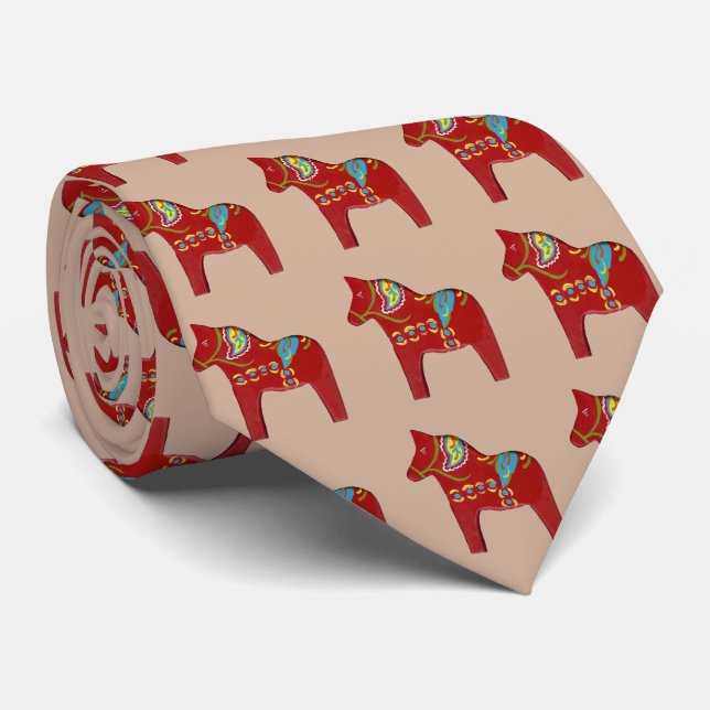Dala Horse Necktie Krawatte (Gerollt)