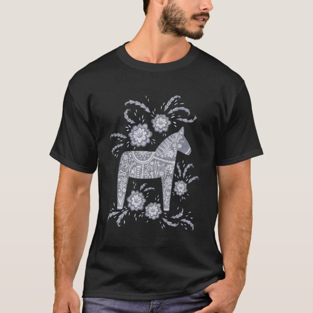 Dala Horse Schwedisch T-Shirt (Vorderseite)