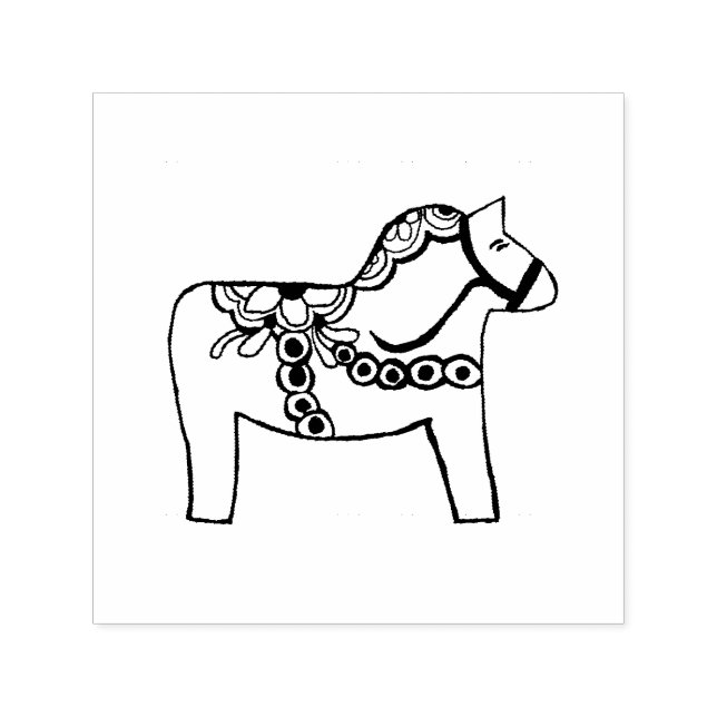 Dala Horse Self Inking Rubber Briefmarke Permastempel (Design)