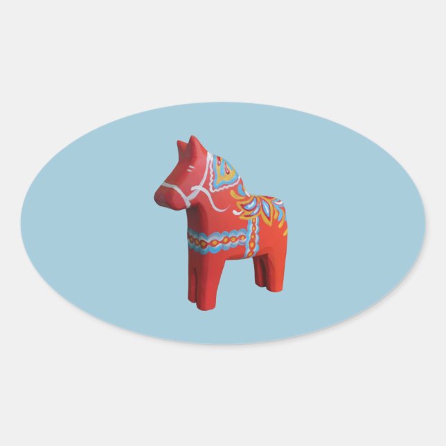 Dala Horse Sticker (Vorderseite)