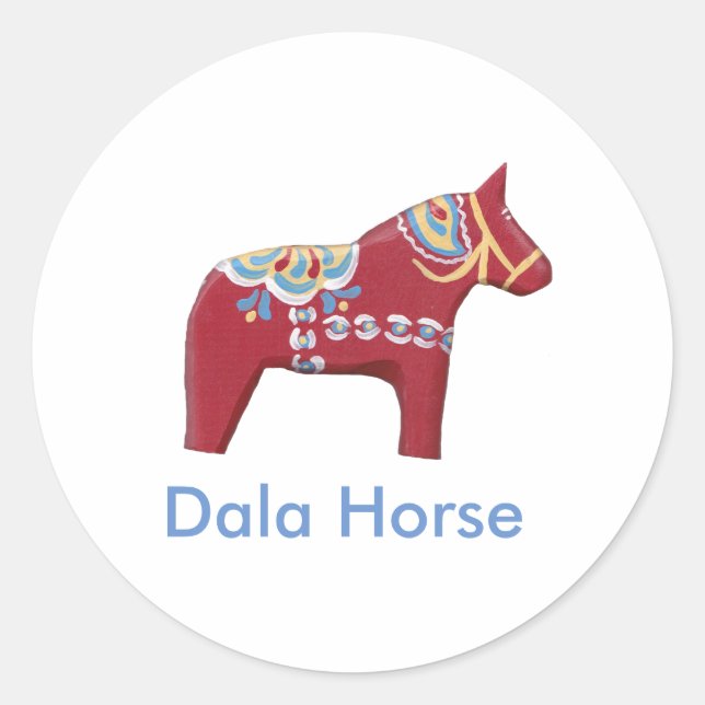 Dala Horse Sticker (Vorderseite)